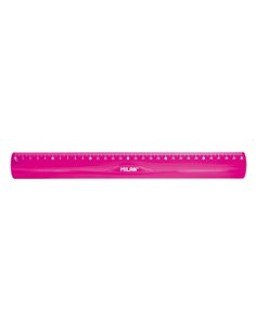 Règle Milan flexible et résistante - Longueur 30 cm - Couleur rose translucide