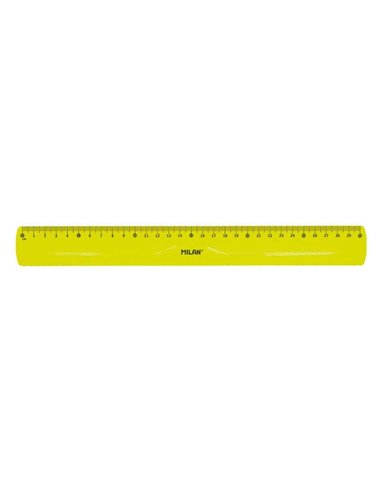 Règle Milan flexible et résistante - Longueur 30 cm - Couleur jaune translucide