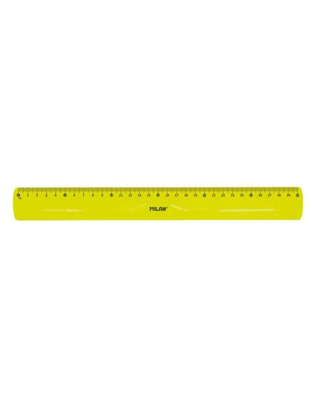 Règle Milan flexible et résistante - Longueur 30 cm - Couleur jaune translucide