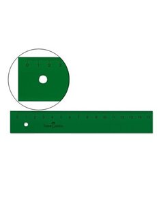 Règle technique droite Faber-Castell 15 cm - Vert transparent