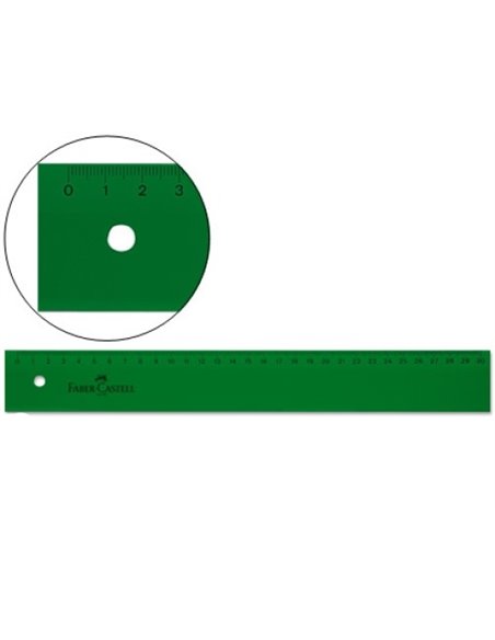Règle technique droite Faber-Castell 30 cm - Vert transparent