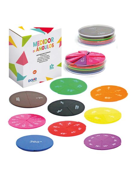 Mesureurs d'angle Dohe - Modèles d'angles 30º, 45º, 60º et 90º - Différentes couleurs - Idéal pour construire, comparer et compo