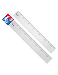 Règle Dohe 30 cm - Plastique injecté transparent - Bords biseautés et cerclés - Emballage individuel
