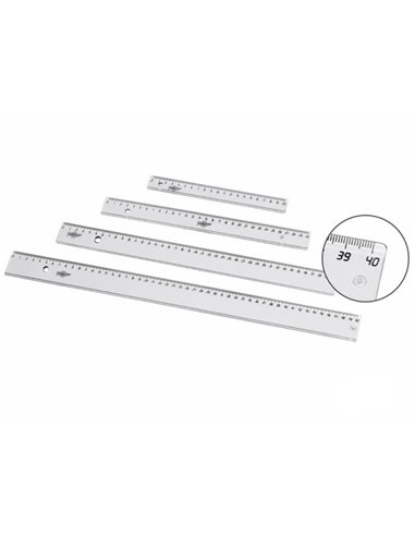 Règle Faibo 50 cm pour étudiants diplômés - Biseautée et bordée pour encre - Transparente