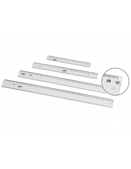 Règle Faibo 50 cm pour étudiants diplômés - Biseautée et bordée pour encre - Transparente
