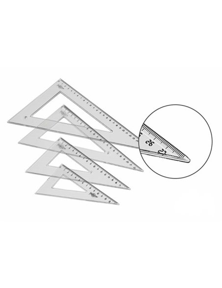 Règle Faibo 30 cm pour école supérieure - Biseautée et bordée pour encre - Transparente