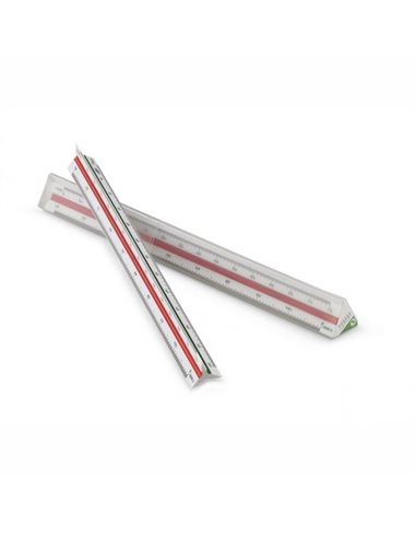 Règle de réduction Faibo 30 cm - Échelles 1:100, 1:200, 1:250, 1:300, 1:400, 1:500 - 3 emplacements de couleur