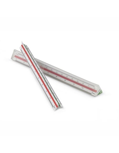 Règle de réduction Faibo 30 cm - Échelles 1:100, 1:200, 1:250, 1:300, 1:400, 1:500 - 3 emplacements de couleur