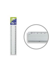 Règle millimétrique Bismark 15 cm - En aluminium - Avec biseau pour les lignes d'encre - Couleur aluminium