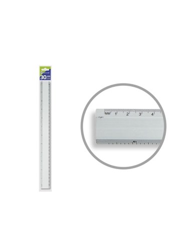 Règle millimétrique Bismark 30 cm - En aluminium - Avec biseau pour les lignes d'encre - Couleur aluminium