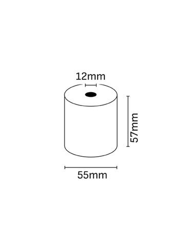 Rouleau de papier thermique Oqonos 57 x 55 x 12 mm, sans BPA, FSC
