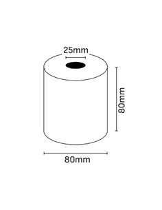 Rouleau de papier thermique Oqonos 80 x 80 x 25 mm, sans BPA, FSC