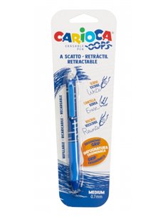 Stylo rétractable effaçable Carioca Oops - Sensible à la chaleur - Poignée triangulaire ergonomique - Pointe de 0,7 mm - Recharg