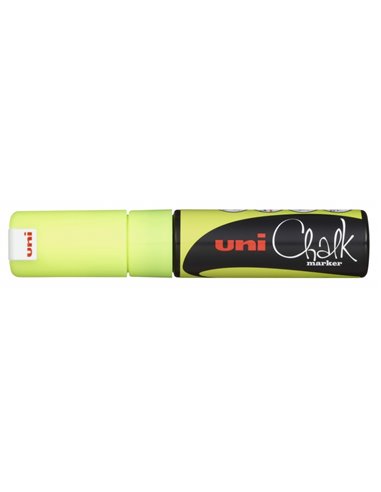 Marqueur à craie liquide Uni-ball PWE-8K - Pointe biseautée de 8 mm - Effaçable à l'eau - Résistant à la pluie et aux intempérie