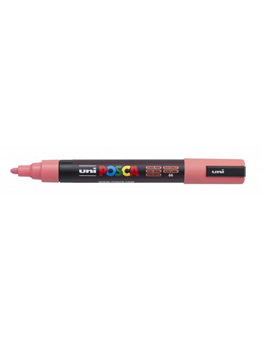 Marqueur peinture Posca PC-5M - Base aqueuse - Pointe ogive 1,8-2,5 mm - Résistant à la lumière - Rose corail