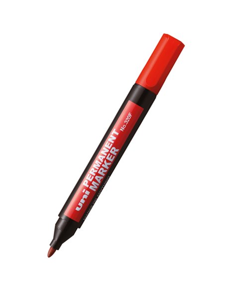 Marqueur permanent Uni-ball 320F - Pointe conique - Largeur de trait 1-3 mm - Résistant à l'eau - Sans xylène - Rouge