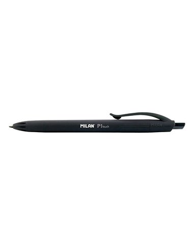 Stylo à bille rétractable Milan P1 Touch - Pointe ronde de 1 mm - Encre à l'huile - Écriture fluide - Portée d'écriture de 1 200