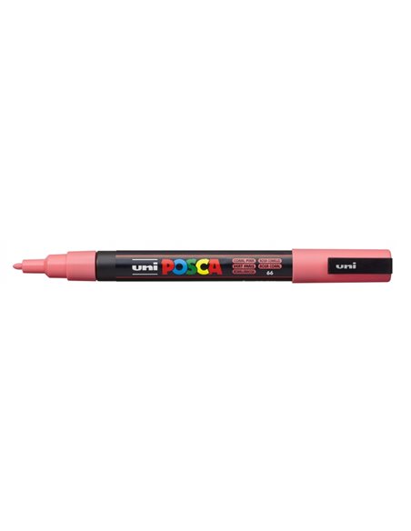 Marqueur peinture Posca PC-3M - Pointe conique en polyester 0,9-1,3 mm - Encre à base d'eau - Résistant à la lumière - Rose cora