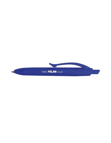 Stylo à bille rétractable Milan P1 Touch Mini - Pointe ronde 1 mm - Encre à base d'huile - Écriture fluide - Bleu