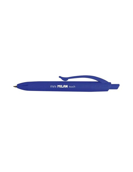 Stylo à bille rétractable Milan P1 Touch Mini - Pointe ronde 1 mm - Encre à base d'huile - Écriture fluide - Bleu