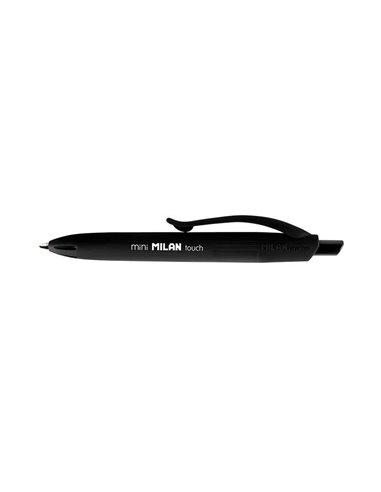 Stylo bille rétractable Milan P1 Touch Mini - Pointe ronde 1 mm - Encre à base d'huile - Écriture fluide - Noir