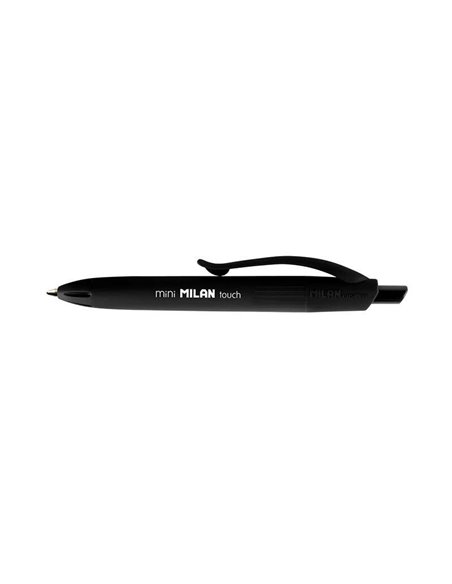 Stylo bille rétractable Milan P1 Touch Mini - Pointe ronde 1 mm - Encre à base d'huile - Écriture fluide - Noir
