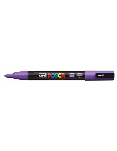 Marqueur peinture Posca PC-3M - Pointe conique 0,9-1,3 mm - Encre à base d'eau - Résistant à la lumière - Violet