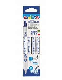 Carioca Inkiller Pack de 4 marqueurs correcteurs pour encre de stylo plume - Blister - Bleu