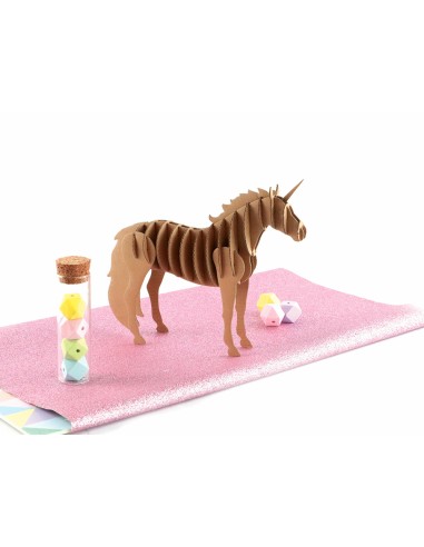 Maquette licorne graine creative carton a asssembler  decorer personnaliser         150x150mm