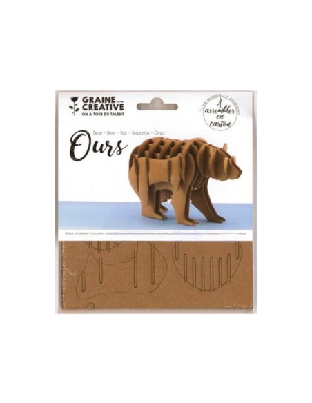 Maquette ours graine creative carton a asssembler decorer   personnaliser 150x150mm