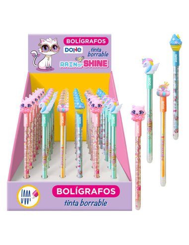 Stylo effaçable Dohe Rain or Shine - Pointe de stylo à bille de 1,0 mm, trait de 0,5 mm - Corps en plastique aux couleurs vives 
