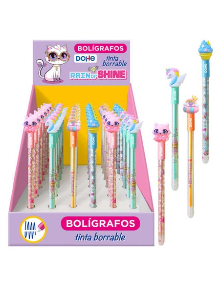 Stylo effaçable Dohe Rain or Shine - Pointe de stylo à bille de 1,0 mm, trait de 0,5 mm - Corps en plastique aux couleurs vives 