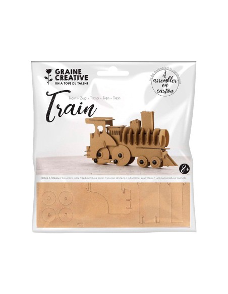 Maquette train graine creative carton a assembler   decorer personnaliser         190x110x40mm