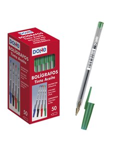 Stylos à encre à base d'huile Dohe - Stylo à bille en métal 1 mm - Ligne 0,4 mm - Corps transparent avec capuchon ventilé