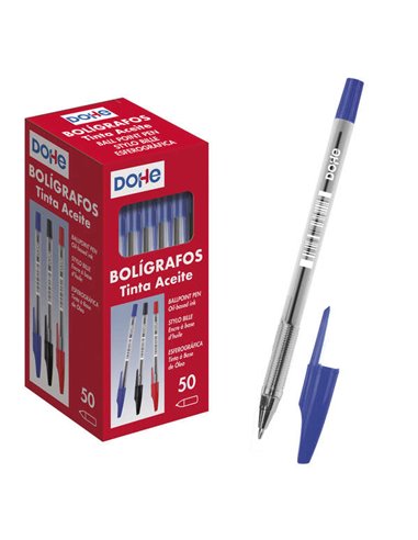 Stylos à encre à base d'huile Dohe - Stylo à bille en métal 1 mm - Ligne 0,4 mm - Corps transparent et capuchon ventilé