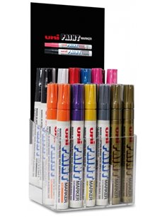 Lot de 30 marqueurs peinture Uni-ball PX-20 - Pointe ogive acrylique 2,2-2,8 mm - Permanents sur toutes surfaces - Résistants à 