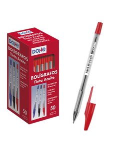Stylos à encre à base d'huile Dohe - Stylo à bille en métal 1 mm - Ligne 0,4 mm - Corps transparent et capuchon ventilé