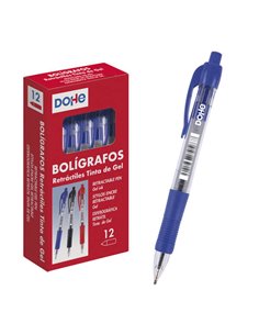 Stylos à encre gel permanents rétractables Dohe - Stylo bille 0,7 mm - Trait 0,4 mm - Résistant à l'eau - Corps en plastique - P