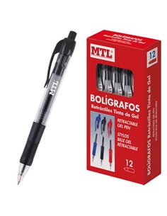 Stylos à encre gel permanents rétractables Dohe - Pointe 0,7 mm - Ligne 0,4 mm - Résistants à l'eau - Corps en plastique et poig