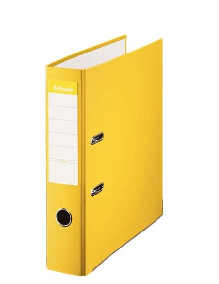 Classeur à levier Esselte - Folio - Dos 75 mm - Porte-cartes - Capacité 500 feuilles - Jaune