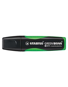 Surligneur fluorescent Stabilo Green Boss - Fabriqué à 83 % avec du plastique recyclé - Taille de trait 2-5 mm - Rechargeable - 