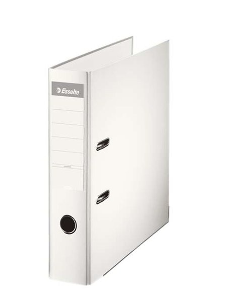 Classeur à levier Esselte A4 - Dos 75 mm - Porte-cartes - Capacité 500 feuilles - Blanc