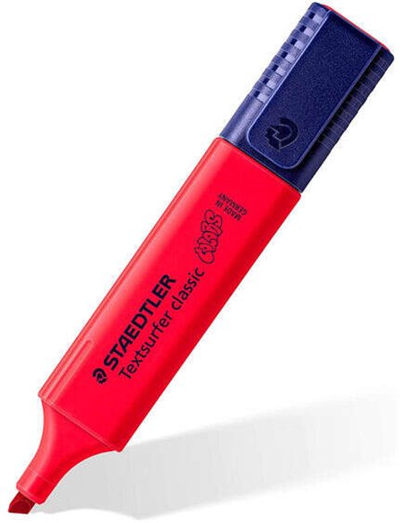 Marqueur fluorescent Staedtler Textsurfer Classic 364 - Pointe biseautée - Taille de trait 1-5 mm - Encre à base d'eau - Rouge