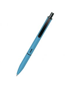 Dohe Elegance Lot de 4 stylos à bille - Pointe fine 0,5 mm - En aluminium - Toucher doux - Bleu