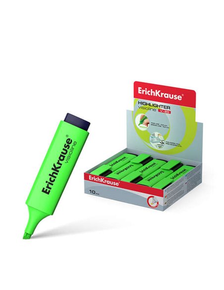 Erichkrause Visioline V-20 - Marqueur de texte à pointe biseautée - Encre fluorescente à base d'eau - Vert