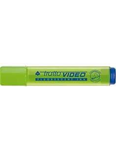 Marqueur vidéo fluorescent Tratto - Pointe biseautée - Encre à base d'eau - Séchage rapide - Vert citron fluorescent