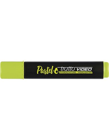 Marqueur fluorescent pastel Tratto Video - Pointe biseautée - Encre à base d'eau - Séchage rapide - Vert avocat