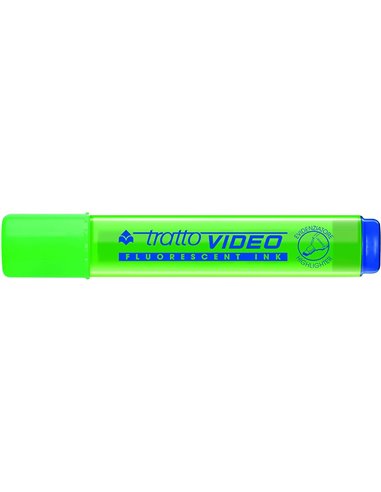 Marqueur vidéo fluorescent Tratto - Pointe biseautée - Encre à base d'eau - Séchage rapide - Couleur vert fluorescent