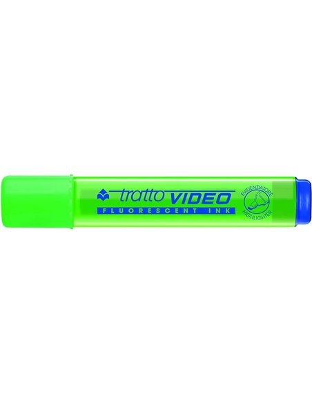 Marqueur vidéo fluorescent Tratto - Pointe biseautée - Encre à base d'eau - Séchage rapide - Couleur vert fluorescent