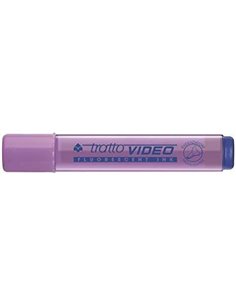 Marqueur vidéo fluorescent Tratto - Pointe biseautée - Encre à base d'eau - Séchage rapide - Couleur lilas fluorescent